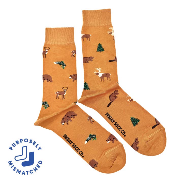 Men's Wildlife This Did Good Mismatched Socks, Give Back for wholesale by Friday Sock Co.