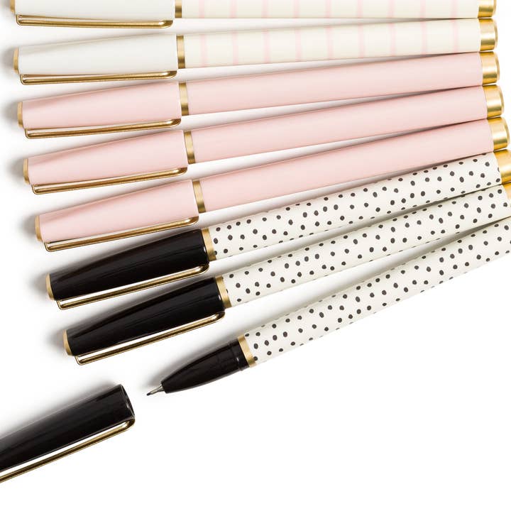 U Brands - Wholesale Pen - U Brands Catalina Porous Felt Tip Pens, 12ct, Dots & Stripes