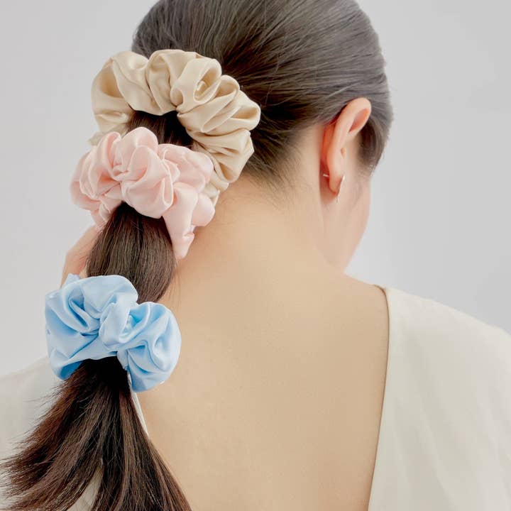 Luxurious 100% Silk Hair Scrunchie - 19 momme - 6cm wide for wholesale by LanLivia