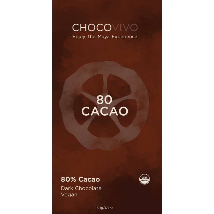 80% Cacao Dark Chocolate Bar for wholesale by ChocoVivo