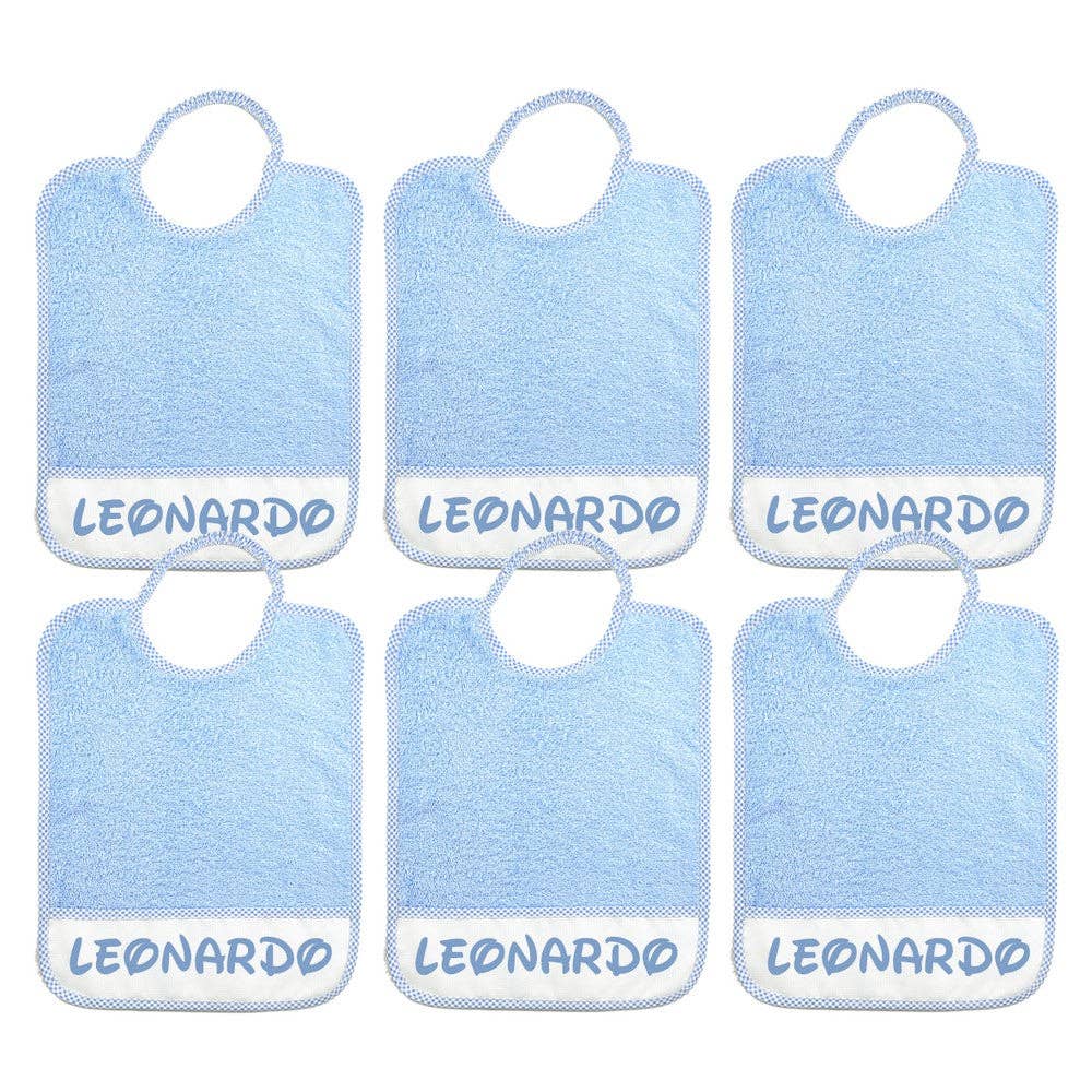 Almatex srl - Wholesale Diaper (Cloth) - Baby - 6 MAXI BIBS 29X36 with ELASTIC personalized with the name you want.1