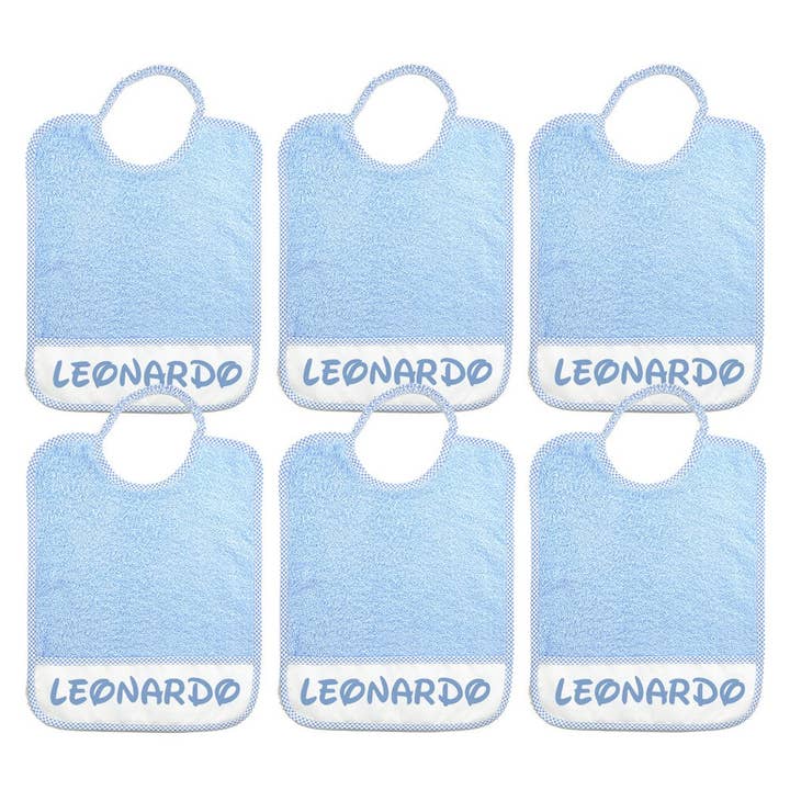 Almatex srl - Wholesale Diaper (Cloth) - Baby - 6 MAXI BIBS 29X36 with ELASTIC personalized with the name you want.1