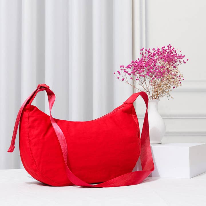 Fashion City - Wholesale Crossbody Bag - Women's - Nylon Half Moon Crossbody-Dark Colors6