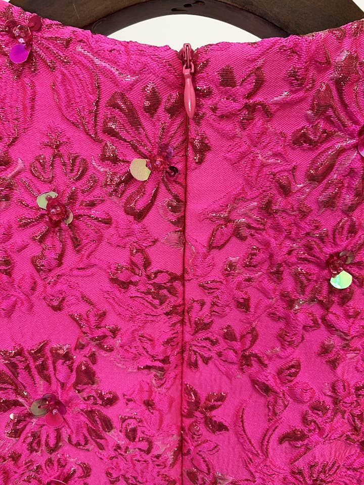 Productseeker - Wholesale Dress - Women's - DR071 Jacquard Beading Short-sleeved Dress