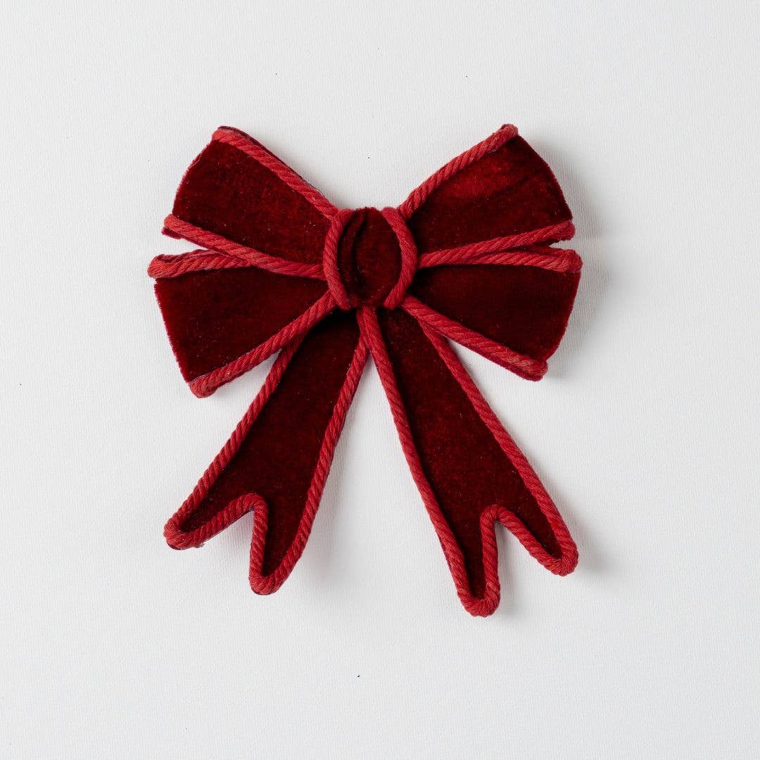 Burgundy Velvet Bow With Tonal Trim for wholesale on Faire1