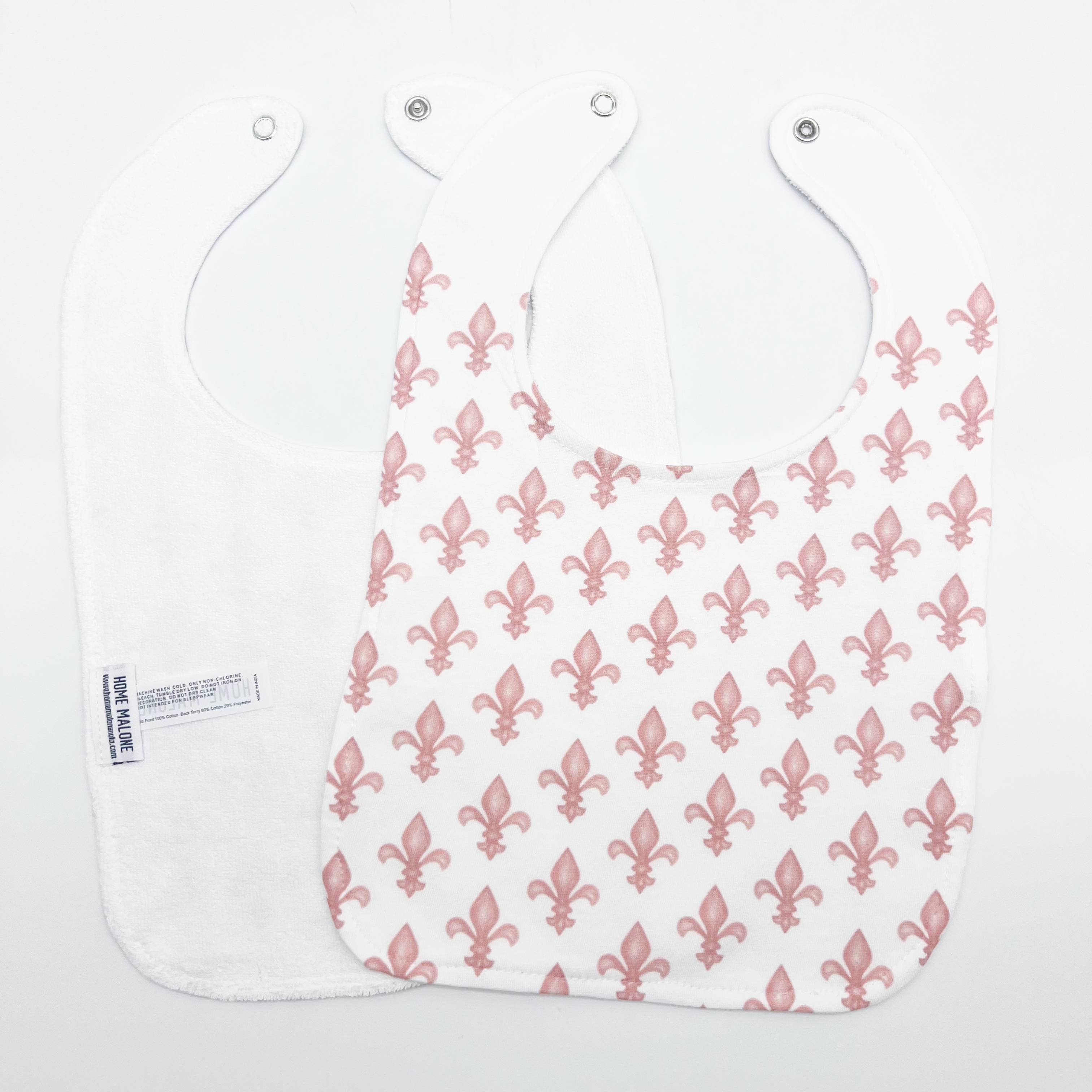 Home Malone - Wholesale Bib - Baby - Pink Fleur De Lis Baby Bib- New Orleans Girl Birthday Gift2