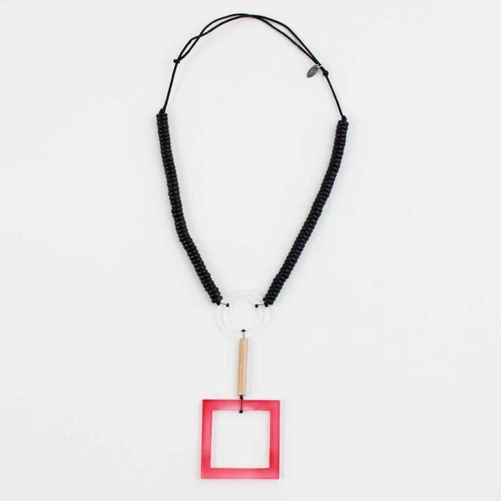 Dominique Pendant Necklace Redish Pink for wholesale by Sylca Designs