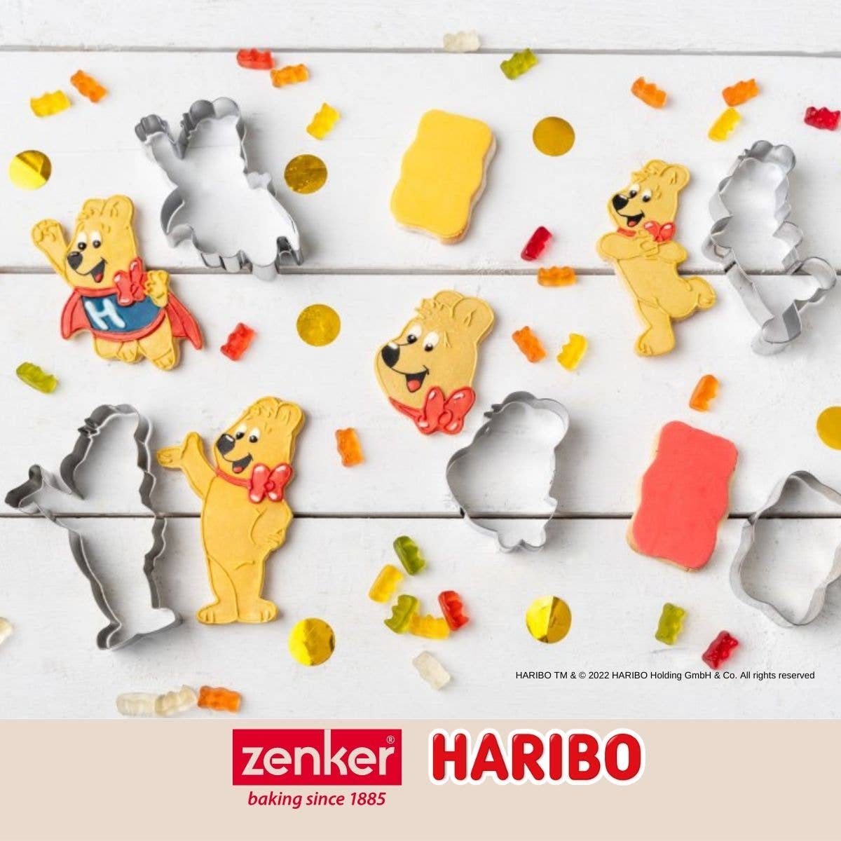 Zenker - Wholesale Kitchen Tool/Gadget - Zenker Haribo set of 2 stainless steel gold teddy bear cutters4