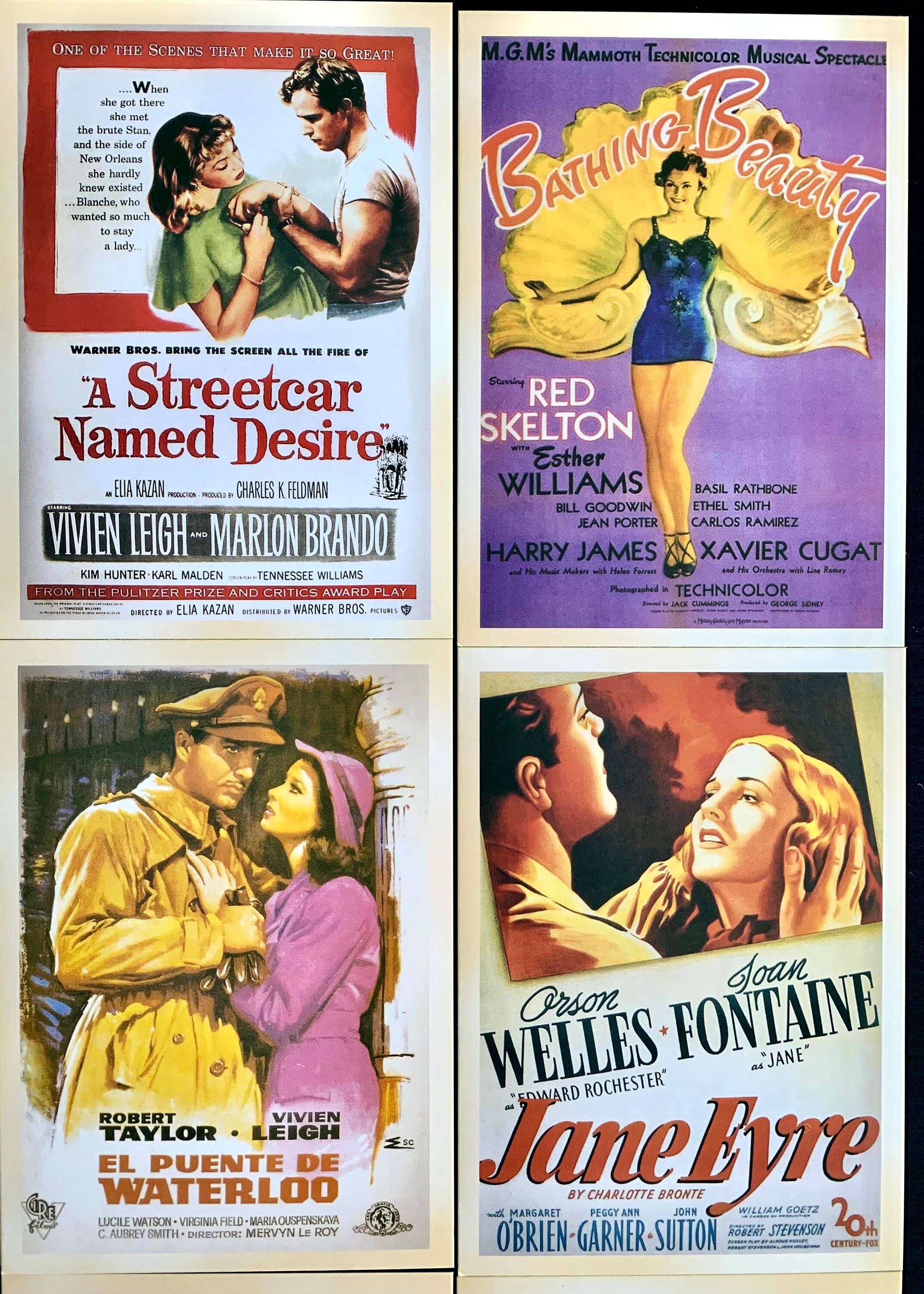 Magnifique Hearts - Wholesale Postcard Set - Vintage Styled Old Movies Postcards | Lucky Dip Sets - 1, 2,4