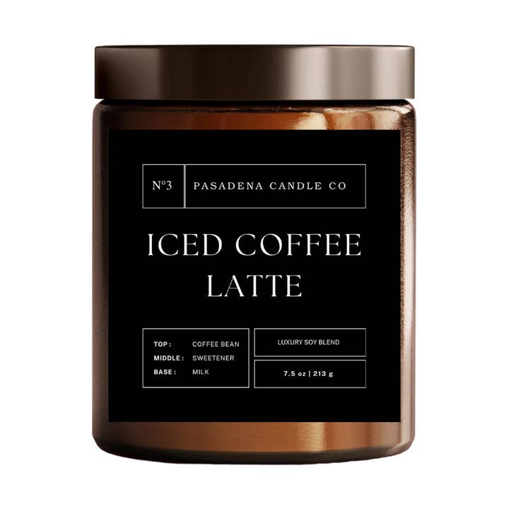 Vela Iced Coffee Latte - Vela Perfumada por Grosso 7.5oz por atacado de Pasadena Candle Co