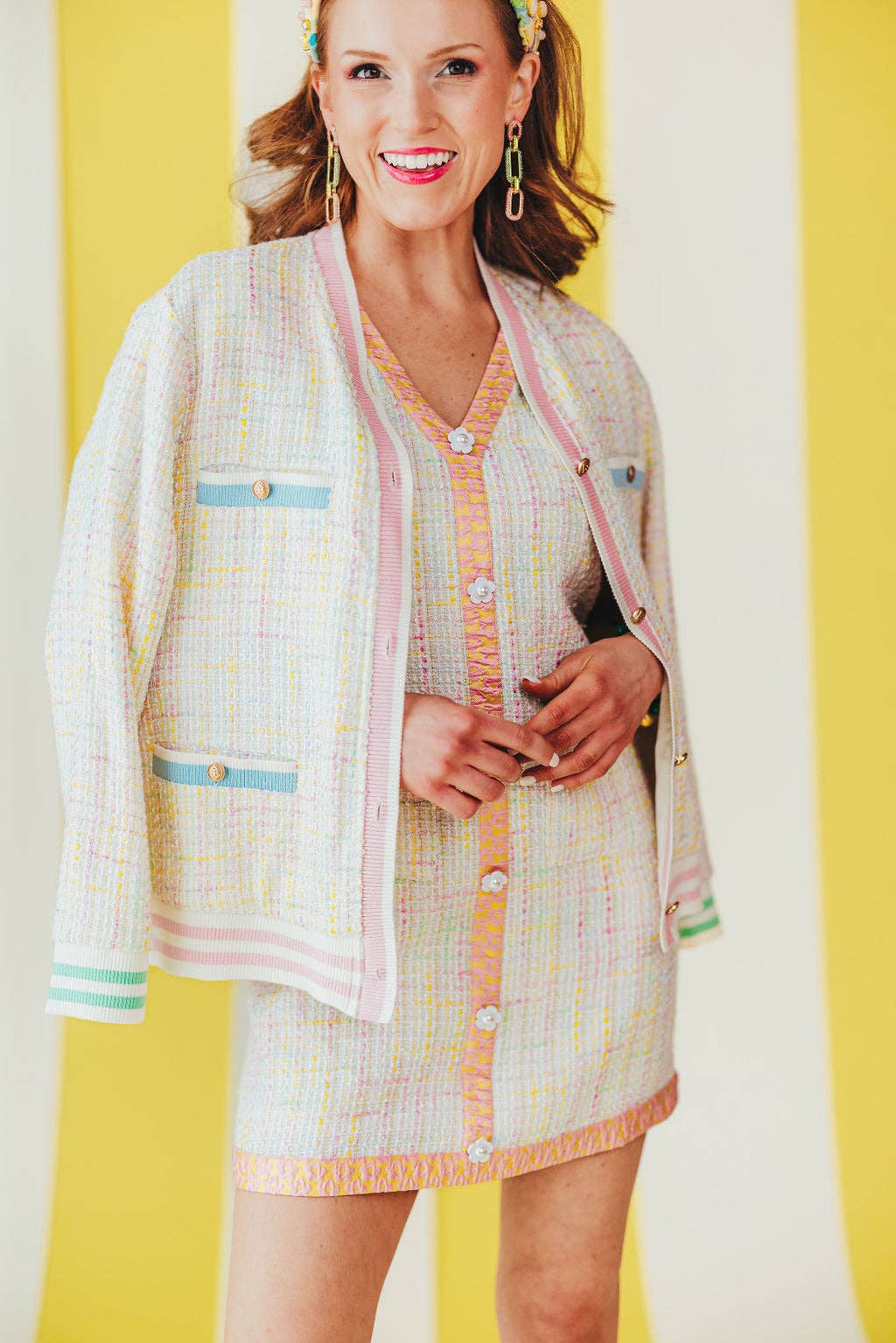 Brianna Cannon - Wholesale Cardigan - Women's - Pastel Tweed Cardigan 7