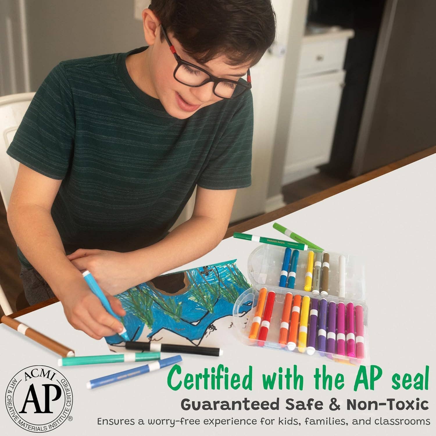 TPG Creations / The Pencil Grip – Marcadores - Crianças e bebés por atacado – Marcadores Acrílicos Laváveis Magic Stix 12 unid TPG-4966