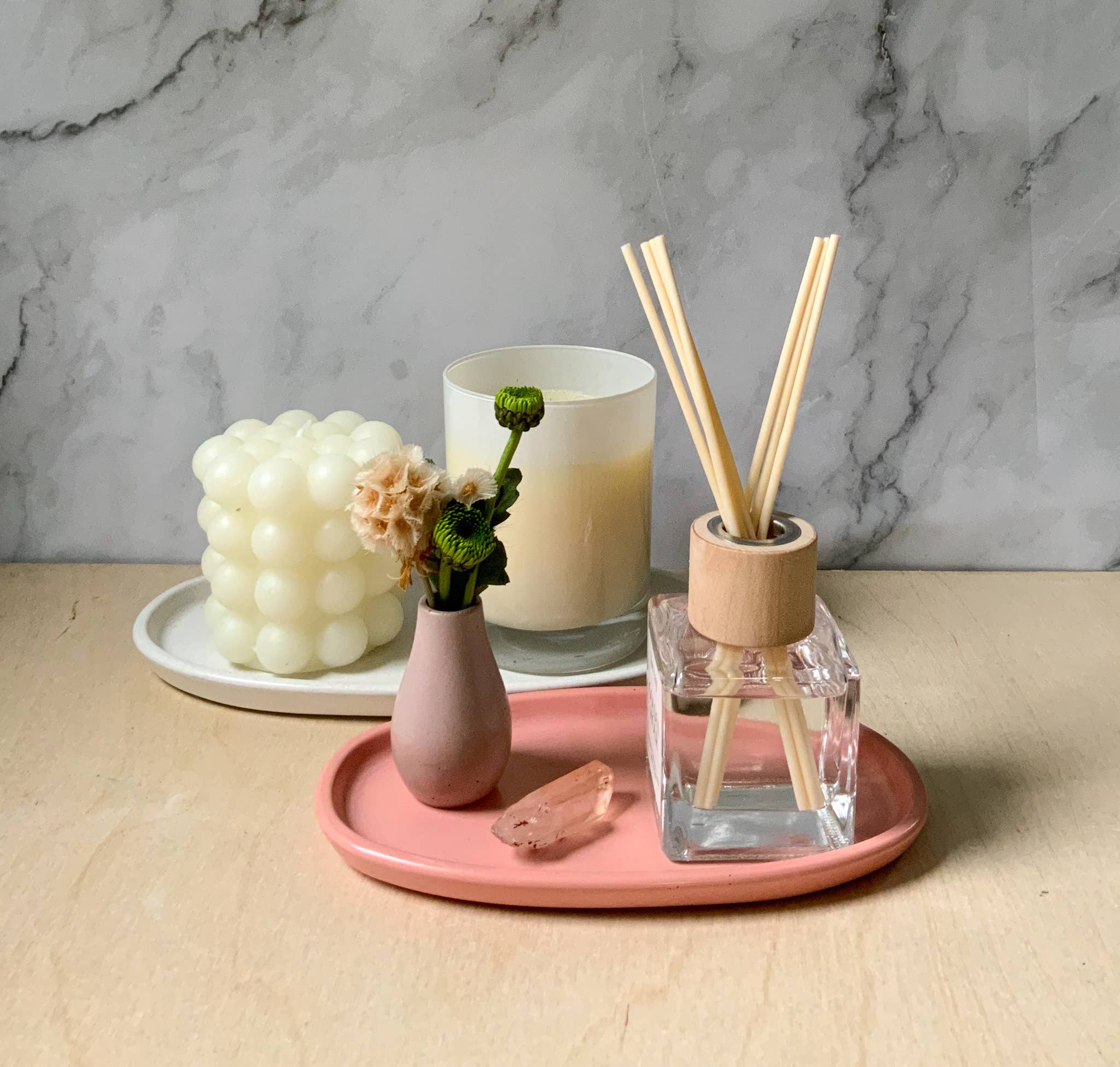 Left Corner Goods - Wholesale Decorative Tray - Concrete Oval Tray | candle catch all | Plant tray2