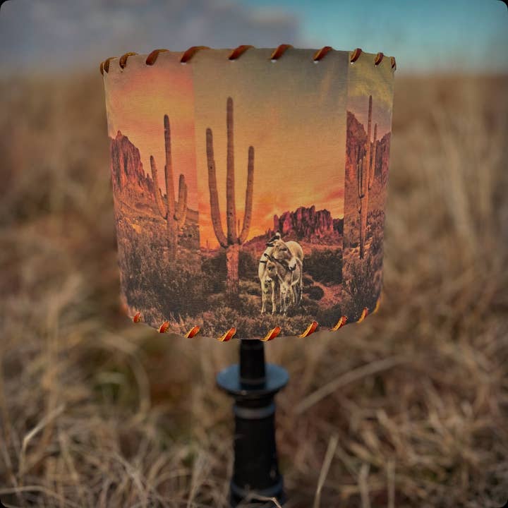 Lampshade Desert Burros 8-inch for wholesale by Red Dirt Ranch Clothing Company