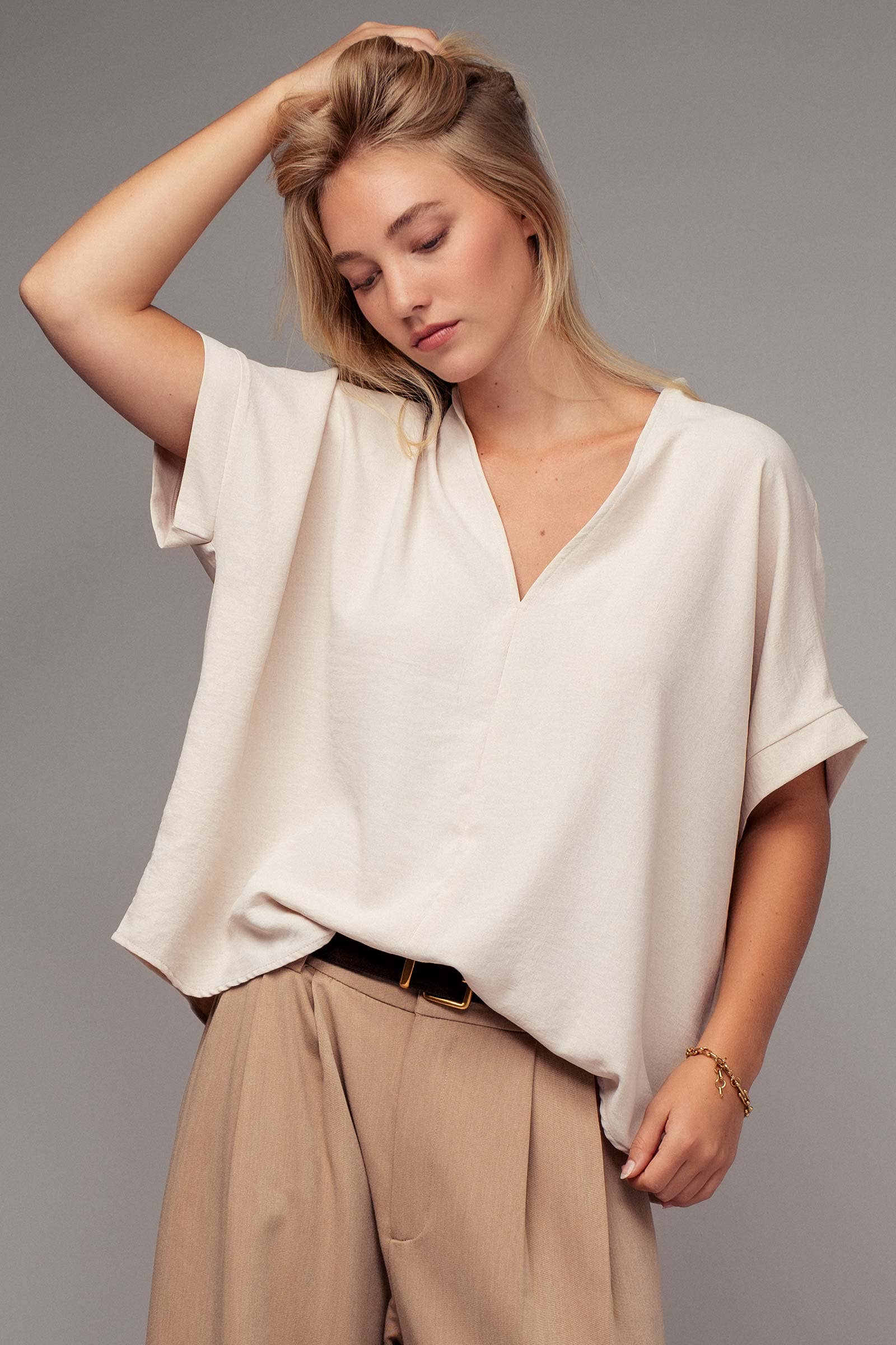 Urban Daizy - Vente T-shirt – femme - Haut à col en V Breezy Airflow-SS14