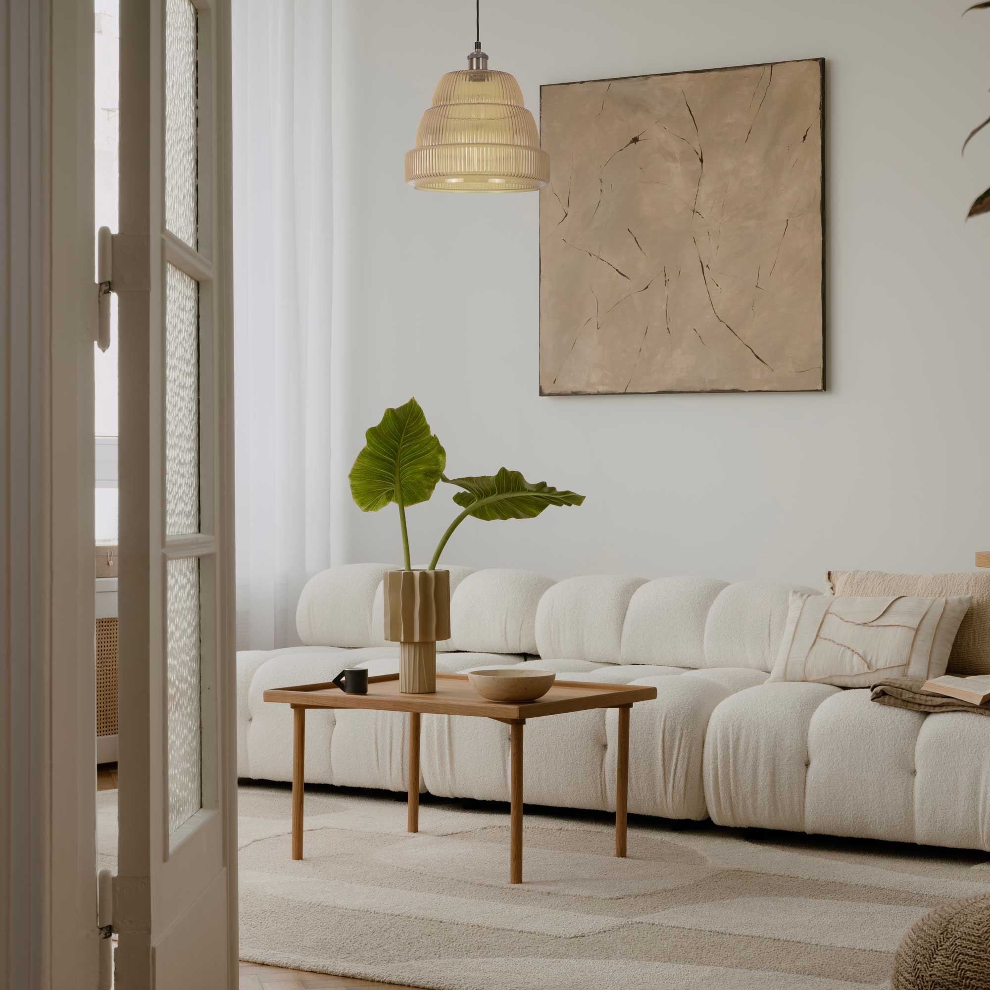 C-Création - Wholesale Kroonluchter/hangend licht - Gekleurd geribbeld glazen hanglamp Chani11