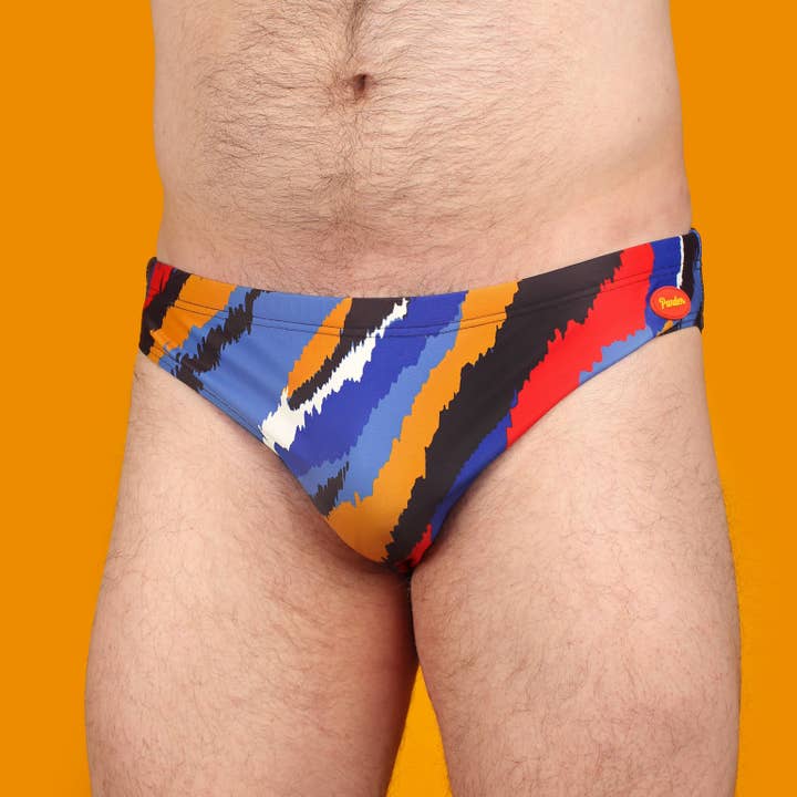 80's Multicolor Swim Brief for wholesale by Pander