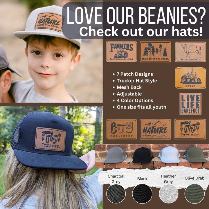 Barefoot Baby - Wholesale Beanie - Women's - Raised in a Barn Farm Cow ADULT Beanie Winter Hat Toboggan