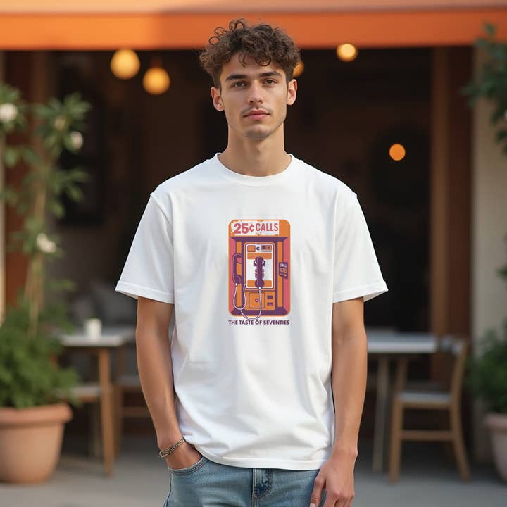 25¢ Calls – Retro Payphone Tee for wholesale by GoboxPrintCo