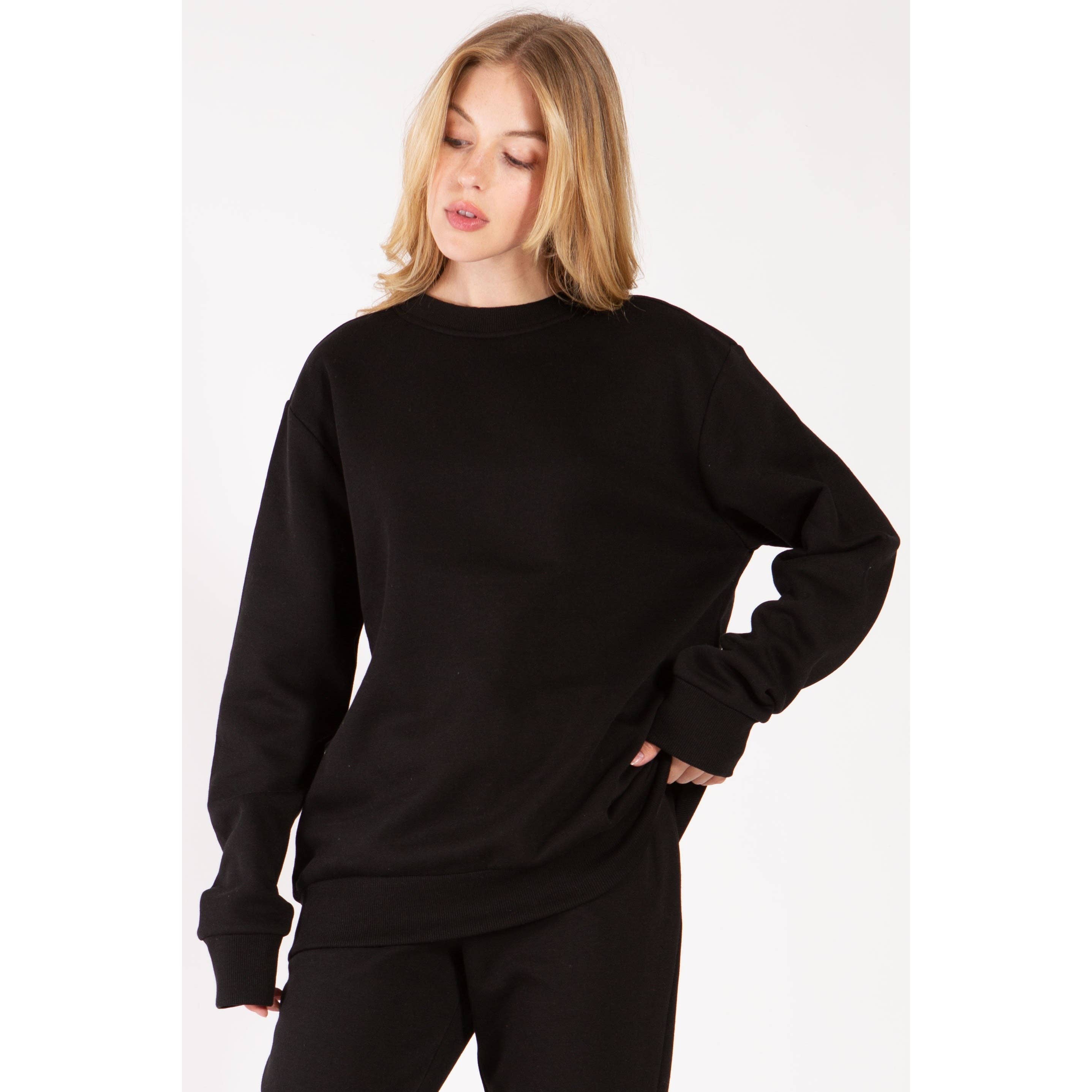Timeless - Vente Sweat-shirt – femme - Sweat-shirt en molleton à col rond surdimensionné4