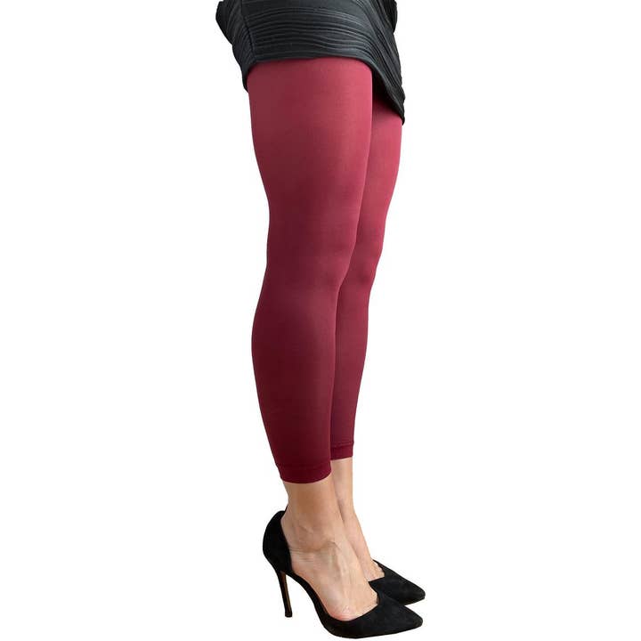 Malka Chic - Wholesale Tights - Women's - Burgundy Footless Tights For Women From SM to 5XL
