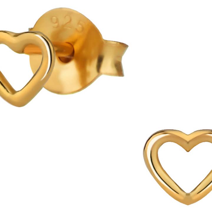 Sterling Silver Rose guldpläterade hjärta örhängen för wholesale av Penny & Piper