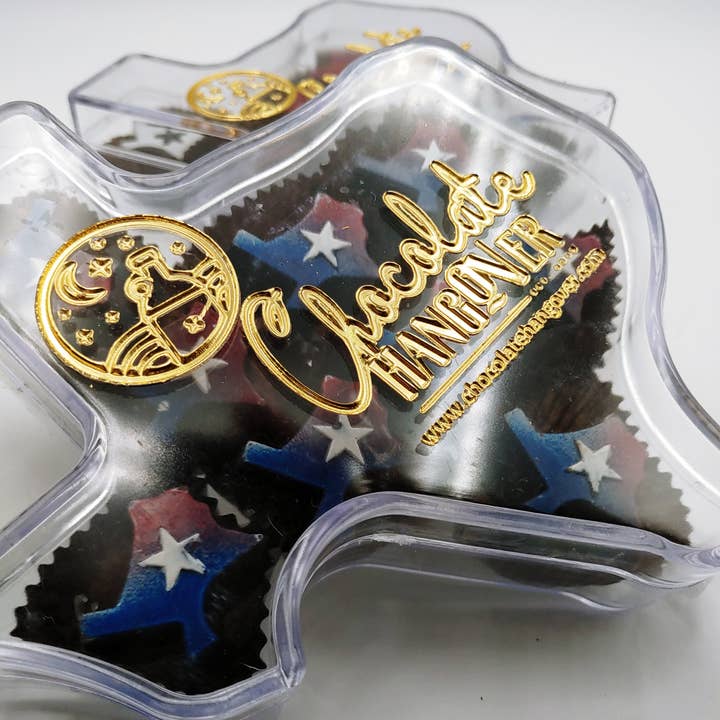 Chocolate Hangover - Wholesale Chocolate Box - Red, White & Blue Texas-shaped Truffles