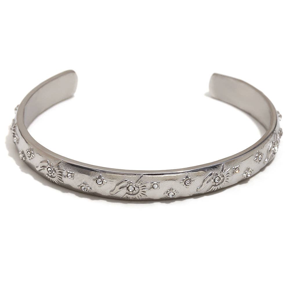 Mio Queena - Vendita all'ingrosso Bracciale a polsino - Bracciale rigido stile tarocchi in acciaio inox placcato oro 18K - FGS/MS14