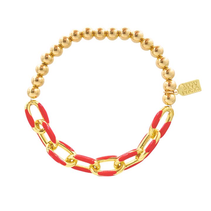 Enamel Link Bubble Bracelet for wholesale by Lucky Star Jewels