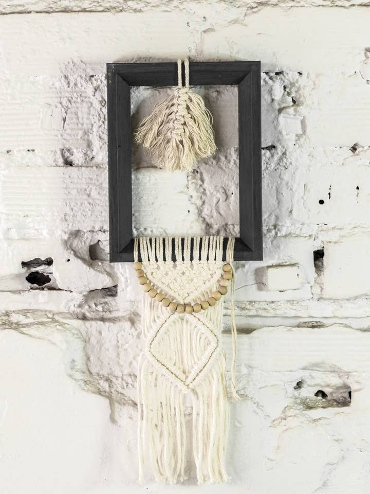 Macrame Picture Frame, Home Decor, Boho Vibes for wholesale by Gypsy Moon Arts