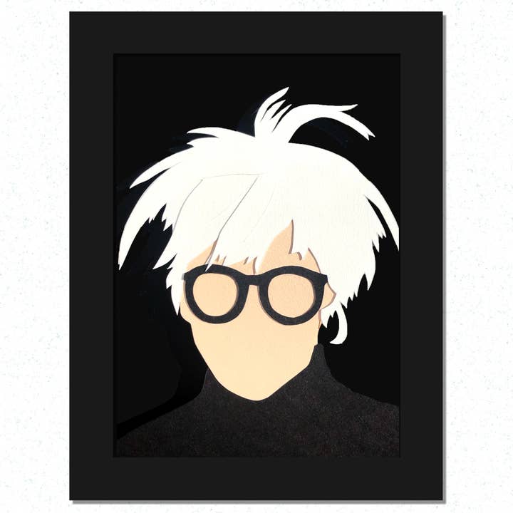 Paper Art Portrait: Andy Warhol: Framed, Handmade for wholesale by Paper for the People