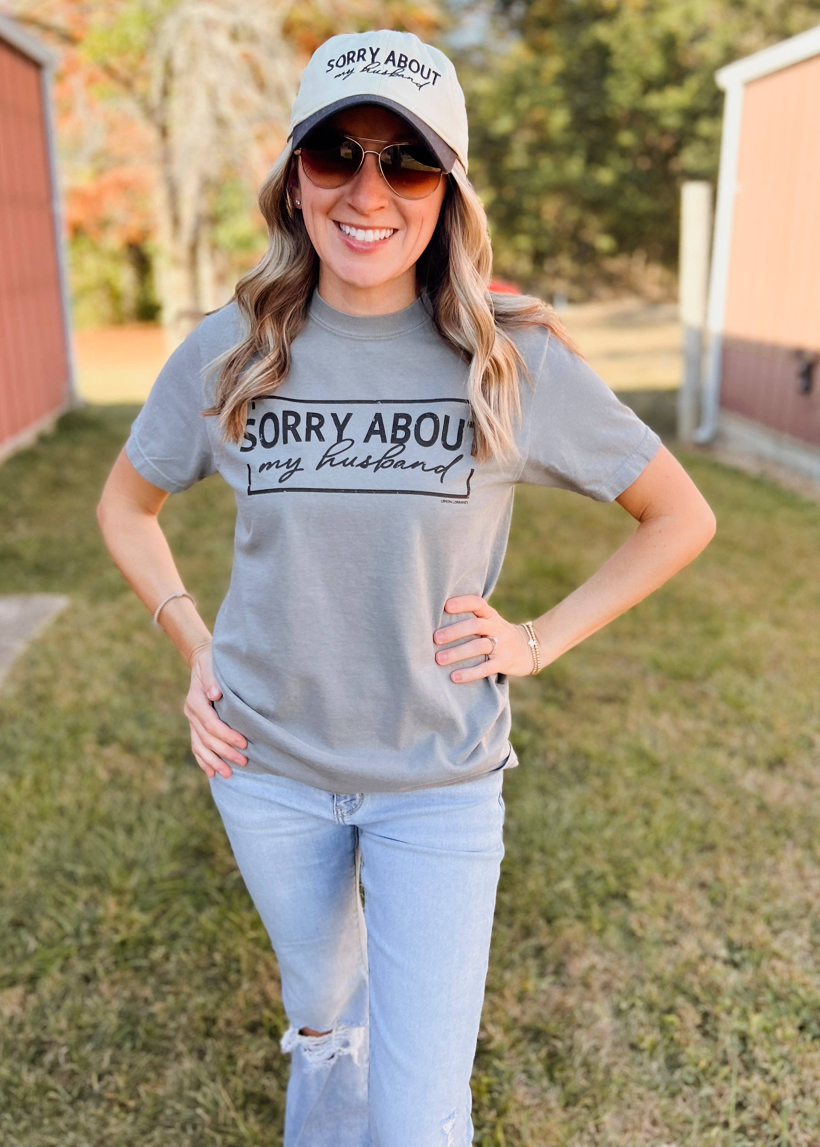 Lemon Lorraine's LLC - Wholesale Screen Printed T-Shirt - Women's - SORRY ABOUT HUSBAND - Graphic Tee1