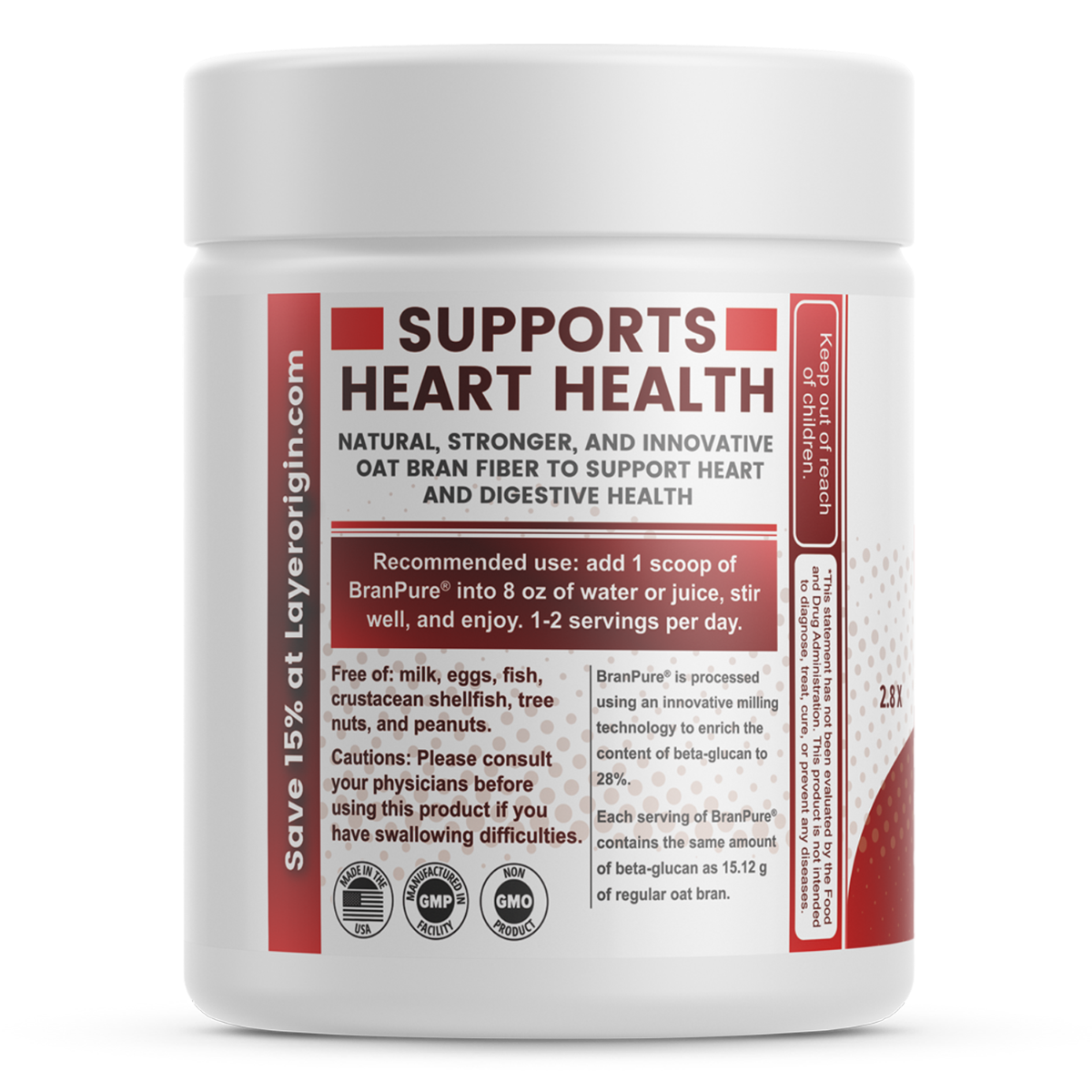 Layer Origin – Suplemento/vitamina oral por atacado – A Fibra de Farelo de Aveia Super Concentrada1