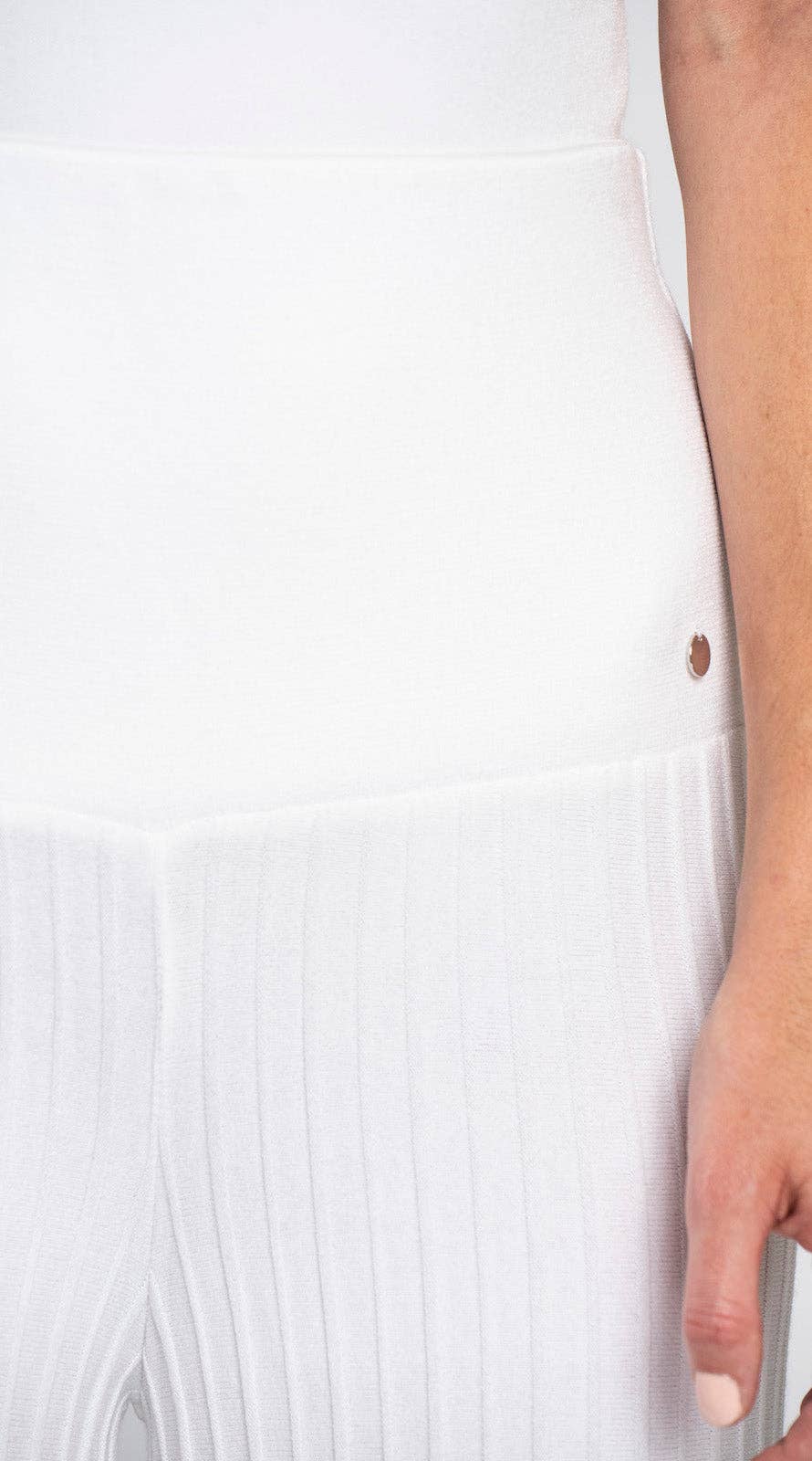 Biana - Wholesale Pants - Women's - Julia Plisse-Look Full Length Wide Leg Pants, White2