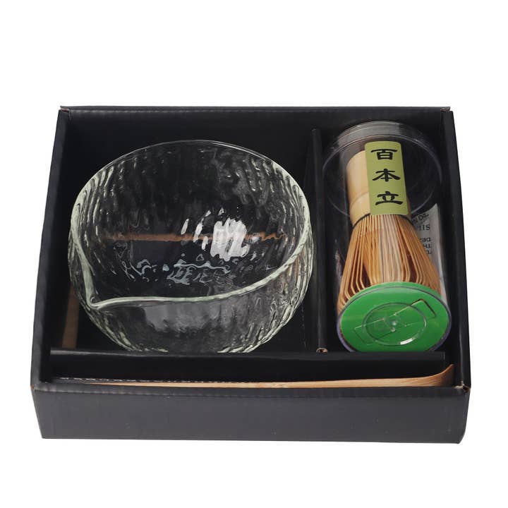 Urban Tokyo - Wholesale Tea Set - Matcha Set 12oz Glass Matcha Latte Bowl with Whisk and Scoop (1/16)