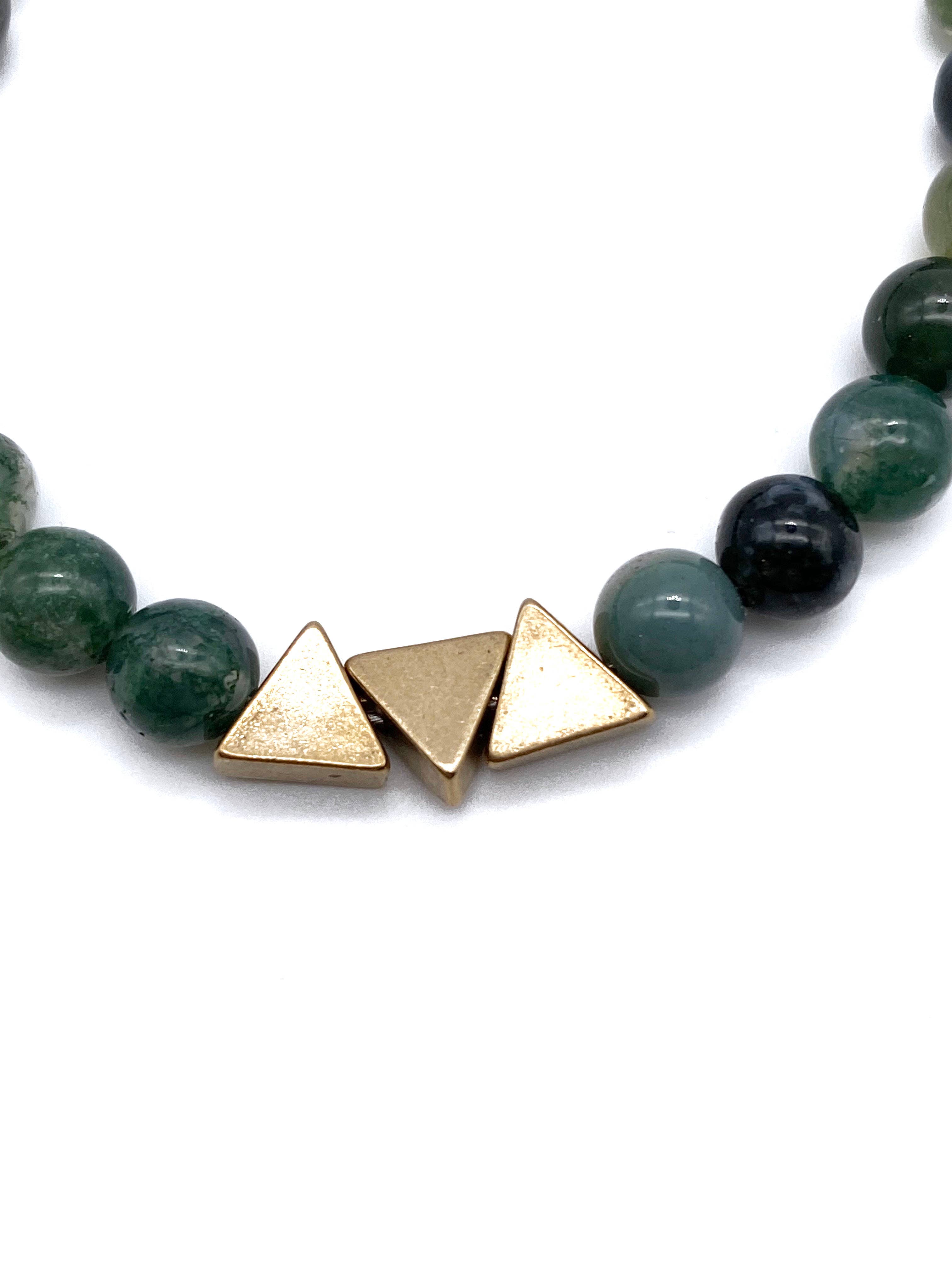 Seeds – Großhandel Perlenarmband – Duluth Armband | Halbedelsteinperlen | Dreiecke aus Messing8