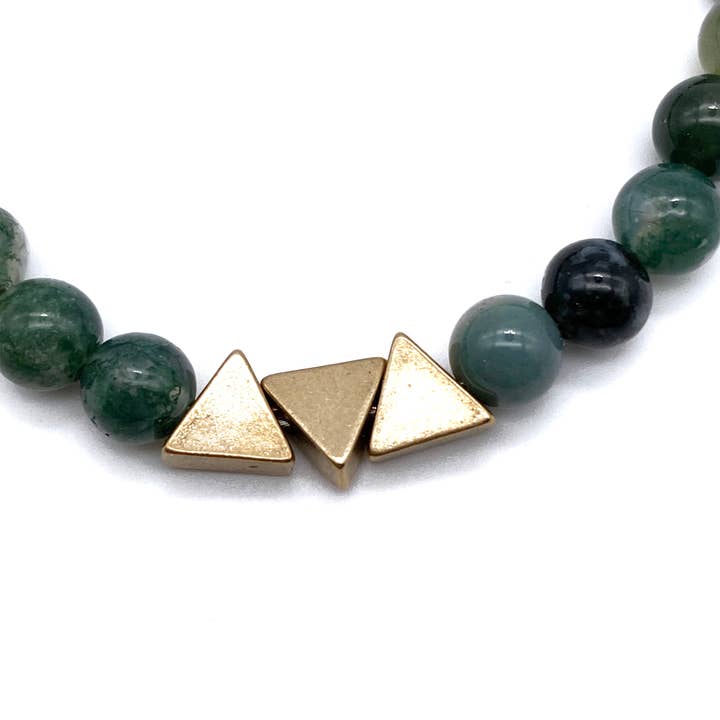 Seeds – Großhandel Perlenarmband – Duluth Armband | Halbedelsteinperlen | Dreiecke aus Messing8