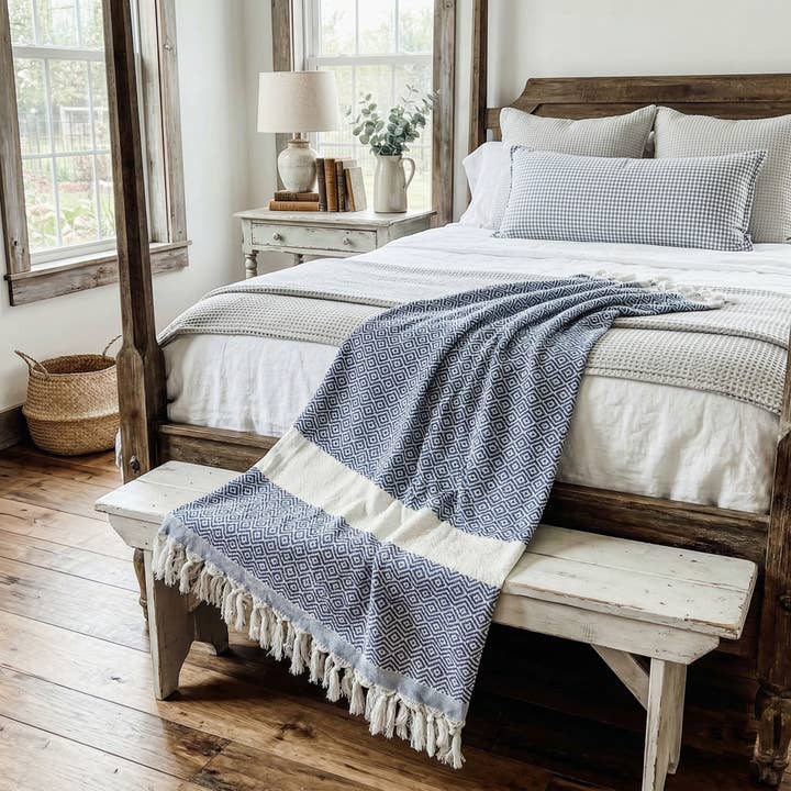 Gia Roma - Wholesale Beach Towel - Blue Turkish Beach Towels or Decorative Towels Handmade25