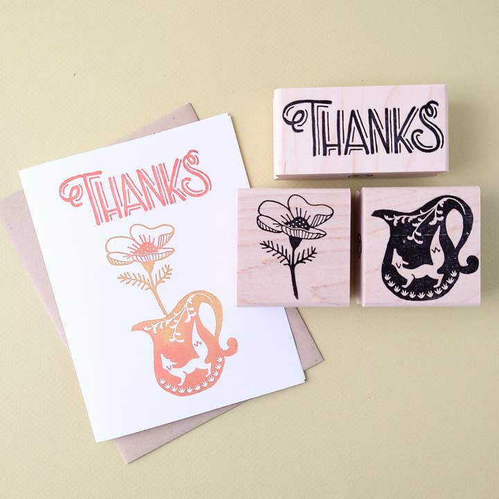 Peppercorn Paper - Wholesale Rubber/Decorative Stamp - Thanks Rubber Stamp