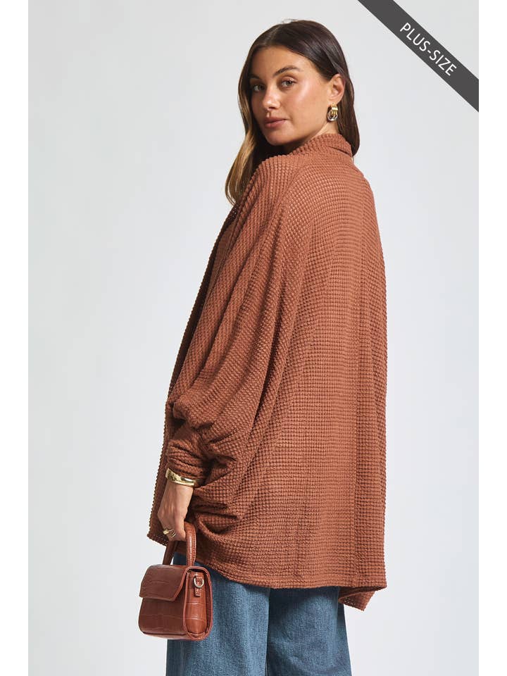 Dear Scarlett - Wholesale Cardigan - Women's - PLUS SIZE Crochet Knit Cardigan Batwing Sleeve8