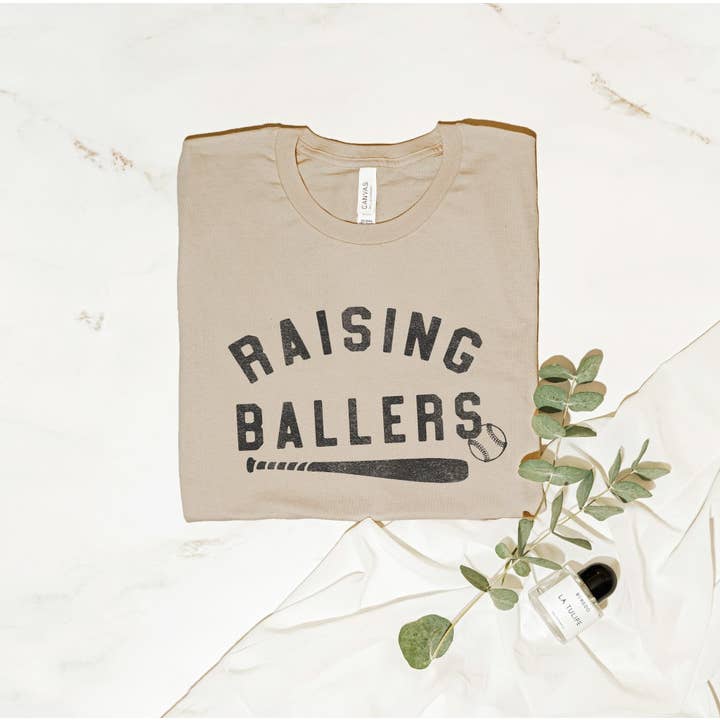 OAT COLLECTIVE - Wholesale Screen Printed T-Shirt - Women's - RAISING BALLERS Graphic T-Shirt - OAT Collective Design