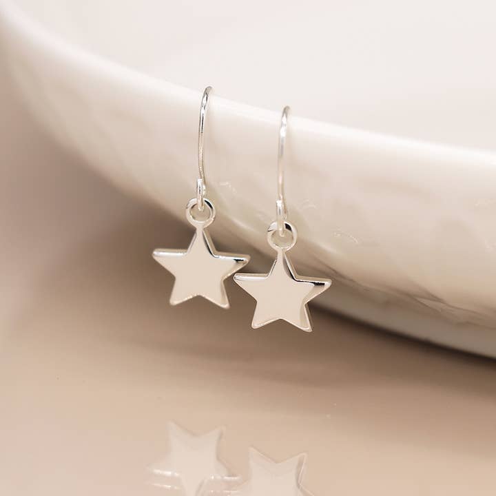 Silver Plated Star Drop Earrings for wholesale by Peace Of Mind