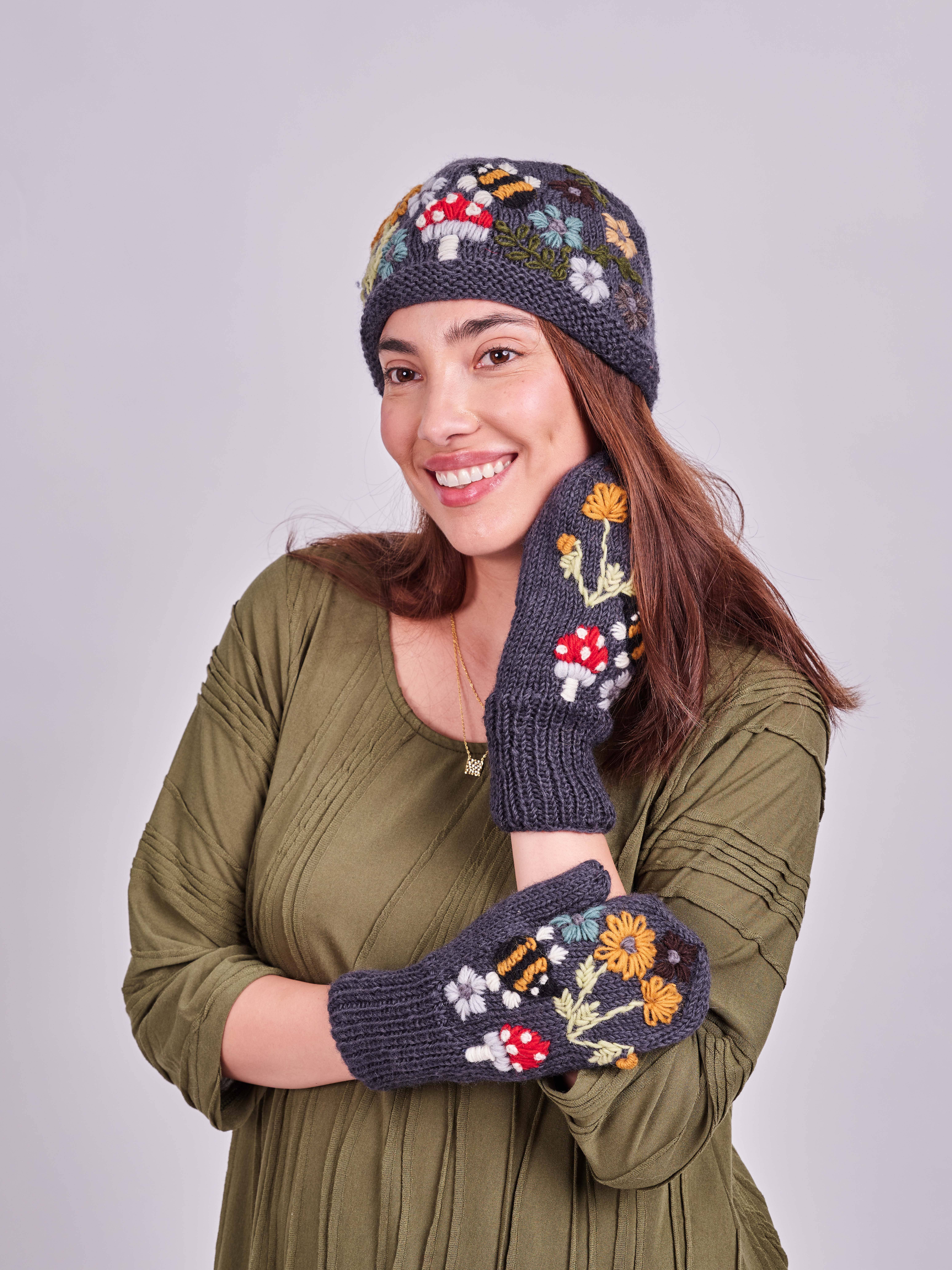 hand knitted glittens (glove+mitten) wo3207 hand knitted glittens (glove+mitten) wo3207