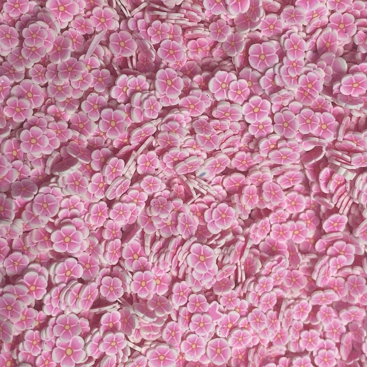 ASAP Craft Supplies - Wholesale Craft Supplies - Pink Flowers Polymer Clay Slices 5mm. 0.5 oz bag1