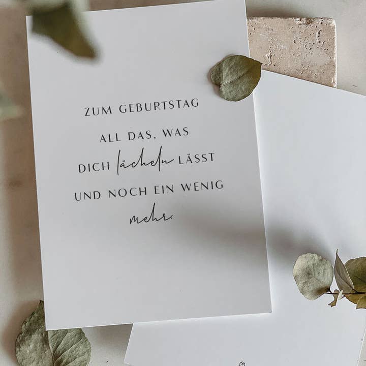 NORDEULE - Wholesale Birthday Card - Greeting card "For your birthday: All that makes you smile and a little more."