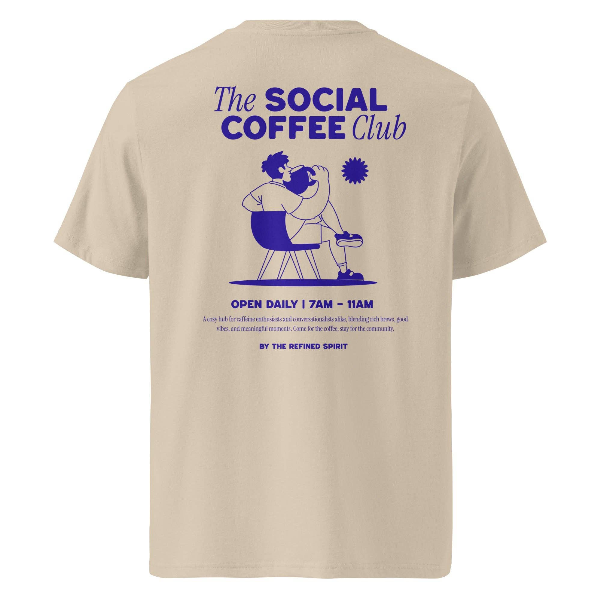 The Refined Spirit – Großhandel T-Shirt mit Siebdruck – Unisex – Der Social Coffee Club - Bio-T-Shirt10