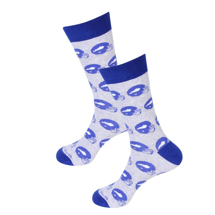 Barrel Down South - Wholesale Socks - Unisex - Blue Football Helmet Socks1