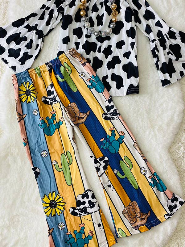 LC0020 COWGIRL printed girl set for wholesale by luluclothes