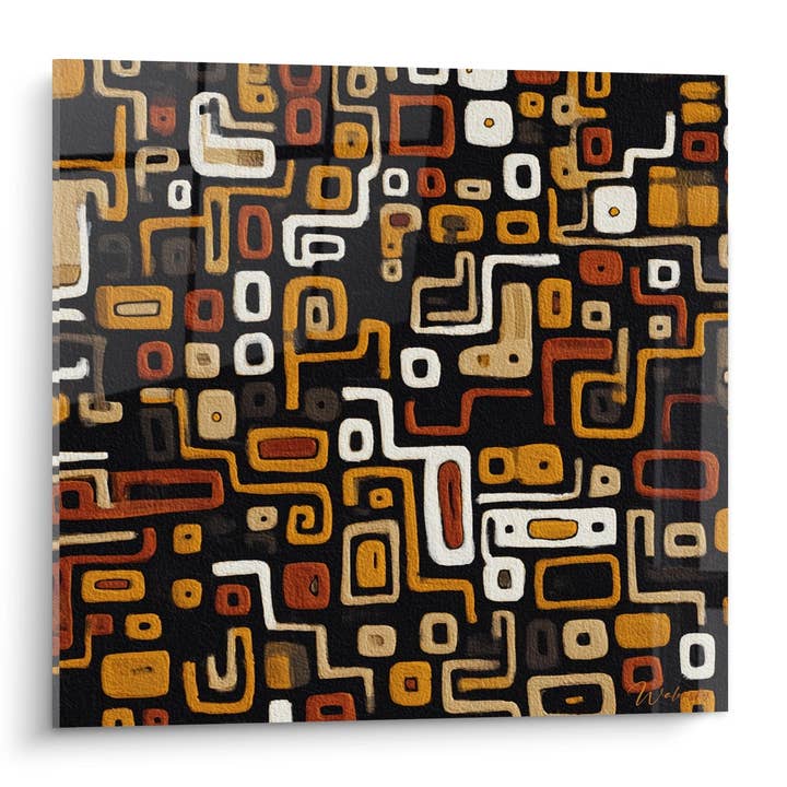 Tabella Motivi Geometrici - Kuba Contemporaneo - Edizione Africana Astratta per la vendita all'ingrosso da parte di Walensky