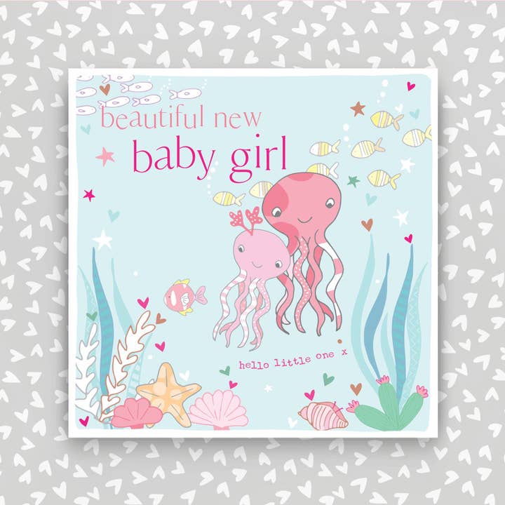 Carte de vœux pour une belle nouvelle petite fille (FB233) pour la vente par Molly Mae Ltd